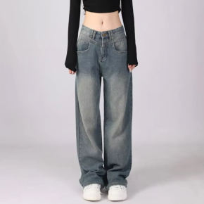 Wide Leg Jeans Straight-leg Denim Pants Female Jeans
